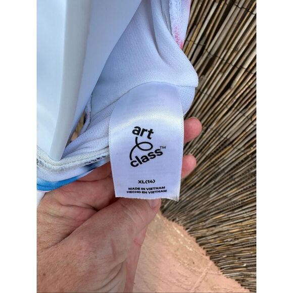 Target Art Class Blue Red White One Piece Swimsuit Girls Size S - Picture 6 of 8